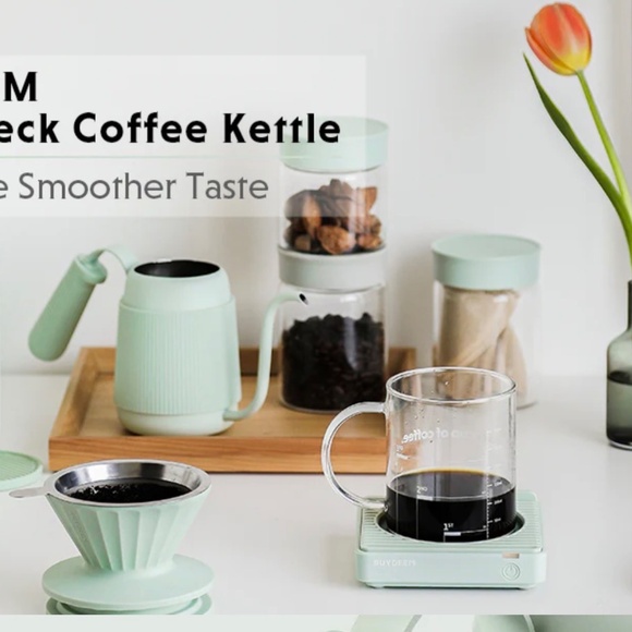 BUYDEEM CD2006B Portable Pour Over Gooseneck Coffee Kettle and Maker, Stainless - Picture 5 of 9